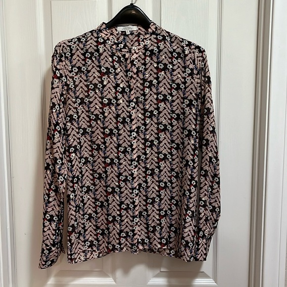 Dorothee Schumacher Pink Floral Silk Button Up Down Blouse Top Shell Size 3 - Picture 1 of 13